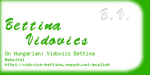 bettina vidovics business card